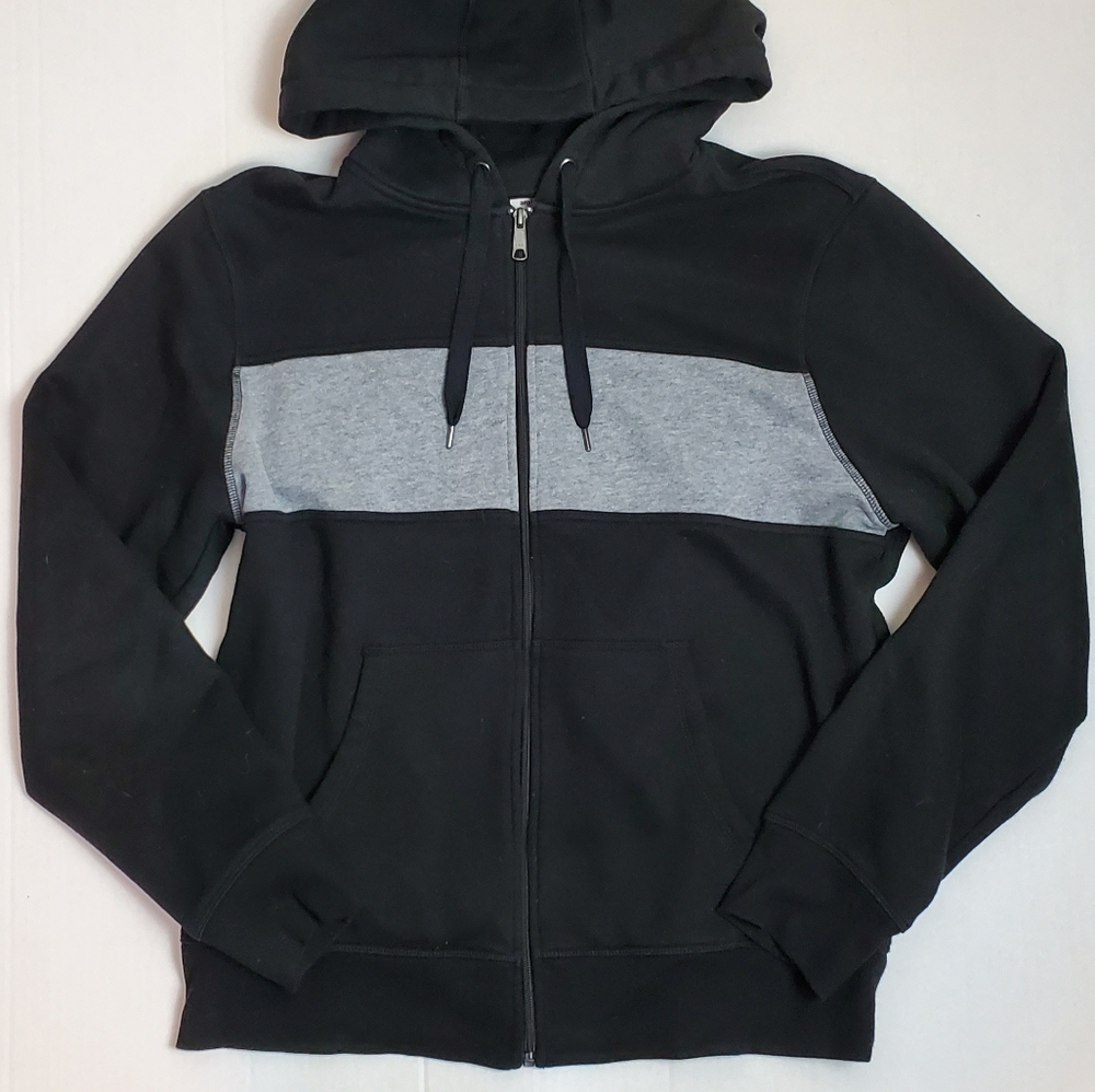 Mens zip up black and gray hoodie
